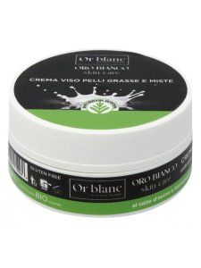 OR BLANC CREMA VISO PELLI GRASSE O MISTE BIO AL LATTE D'ASINA E SANTOREGGIA MONTANA ORO BIANCO 50 ML