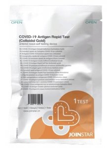 TEST ANTIGENICO RAPIDO COVID-19 JOINSTAR AUTODIAGNOSTICO DETERMINAZIONE QUALITATIVA ANTIGENI SARS-COV-2 IN TAMPONI NASOFARINGEI MEDIANTE IMMUNOCROMATOGRAFIA